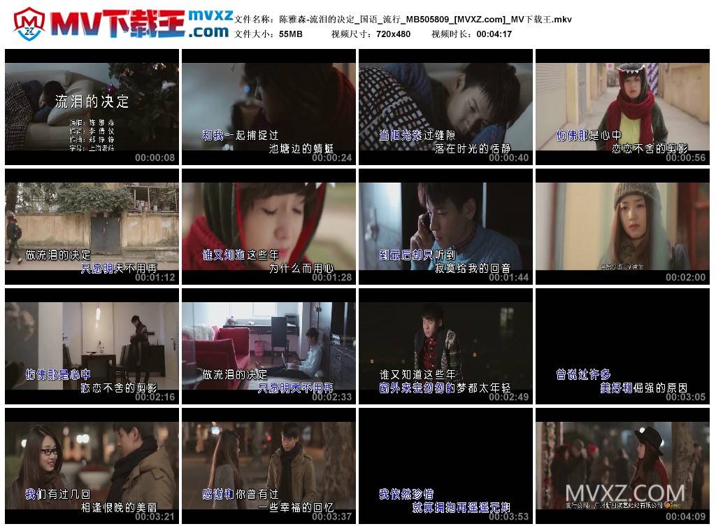 陈雅森-流泪的决定_国语_流行_MB505809